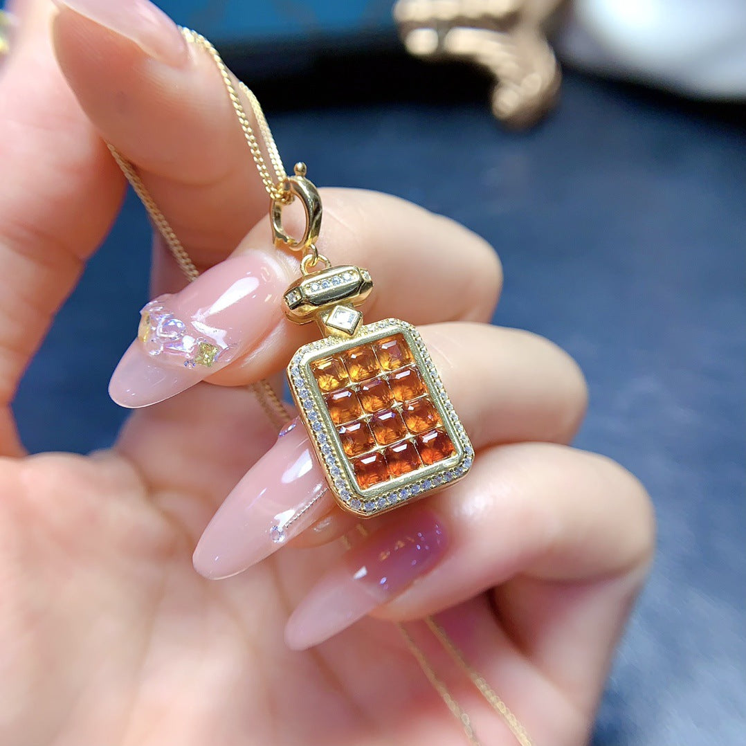 Matrix Grid Garnet Pendant