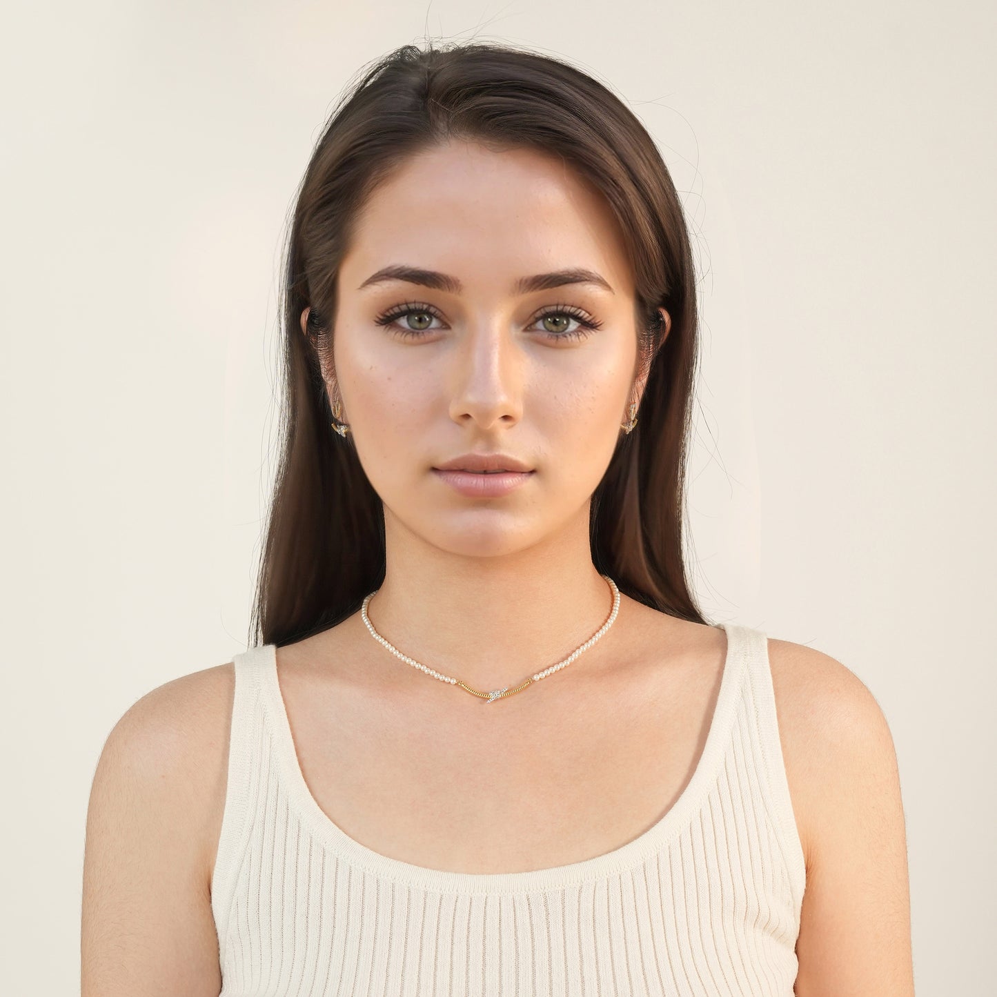 Rope Knot Pearls Necklace