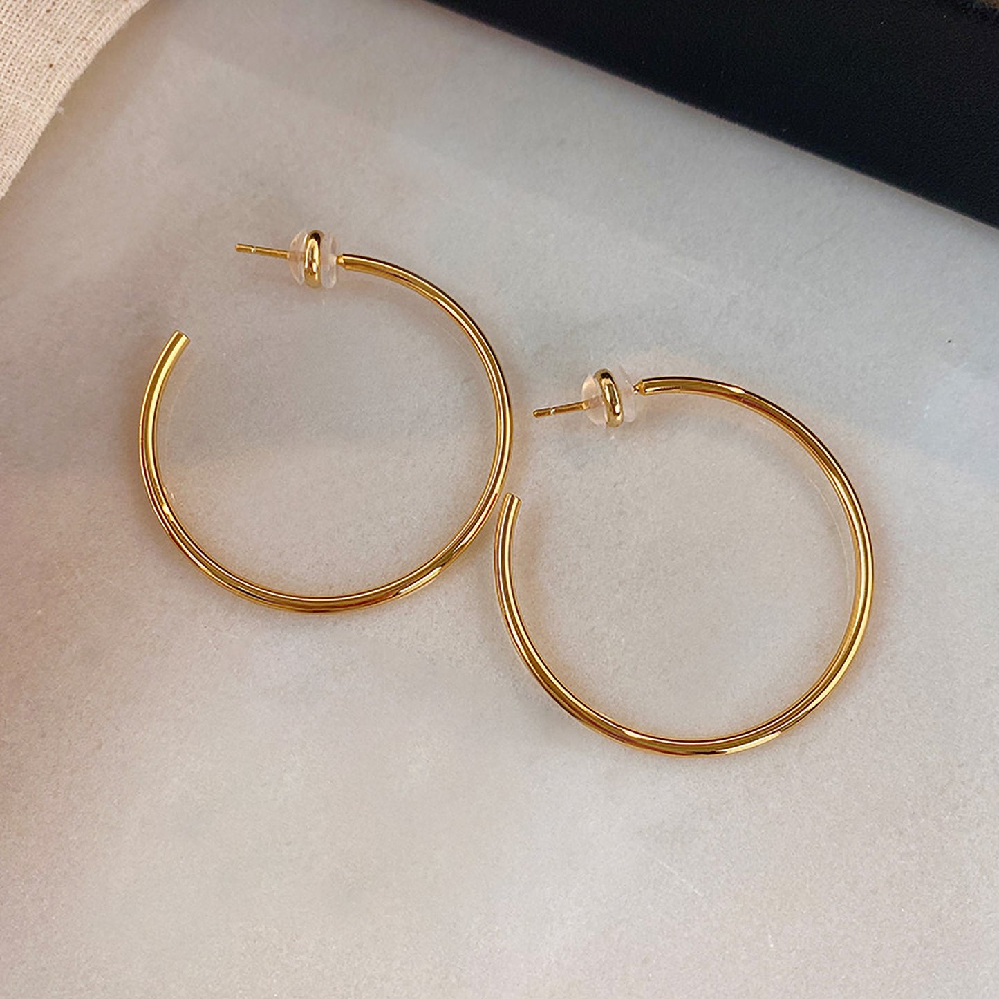 Plain Statement Hoop Earrings