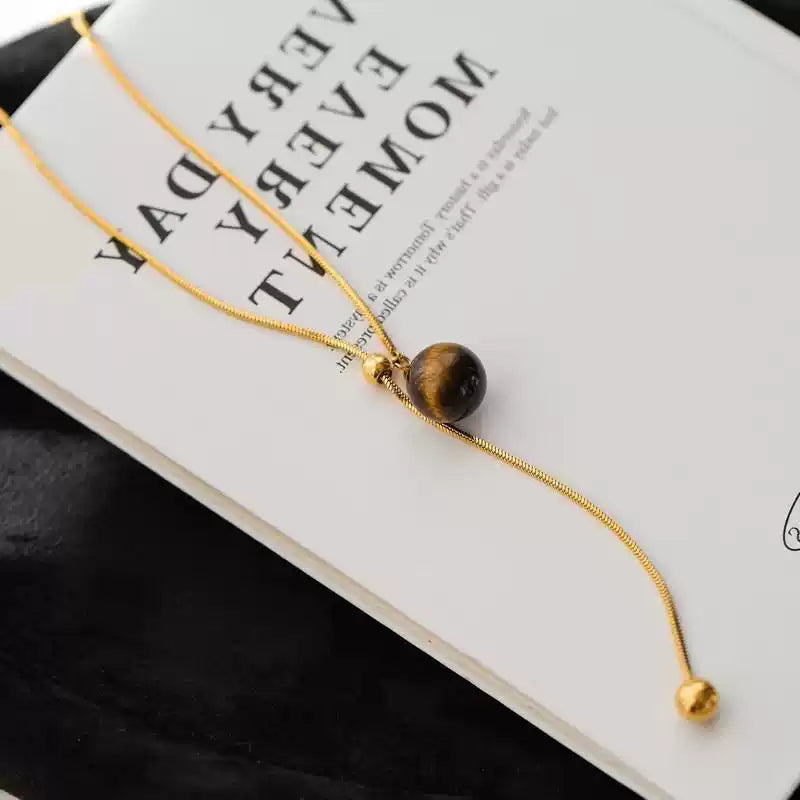 Hypoallergenic Tiger-Eye Stone Necklace