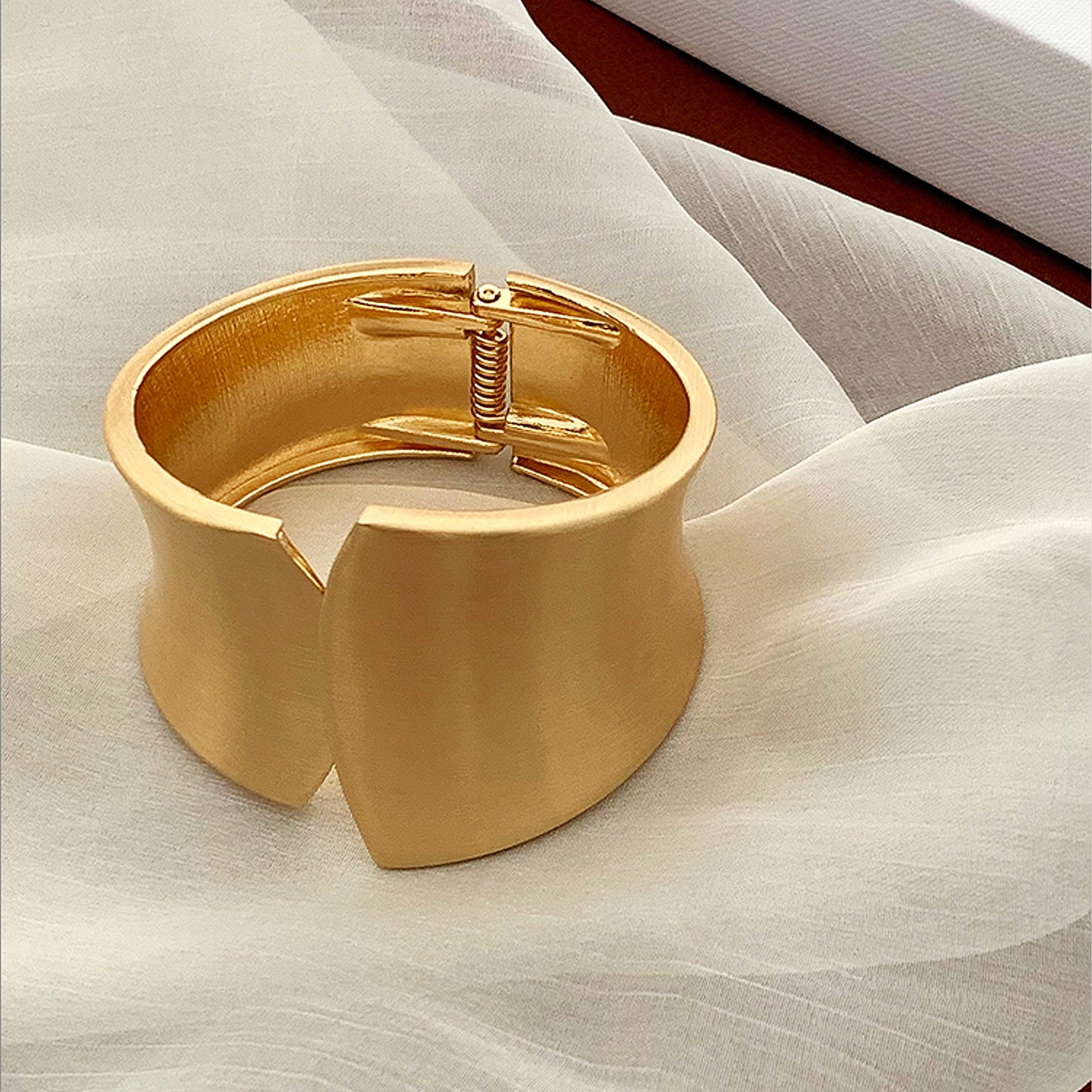 Wide Wave Cuff Statement Bracelet