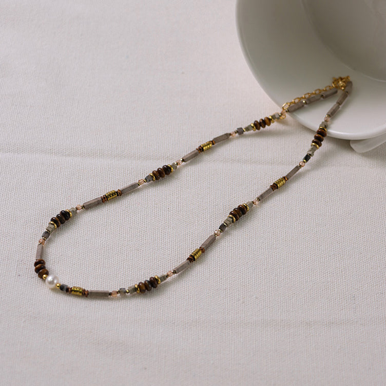 Maillard Style Natural Stone Necklace Set