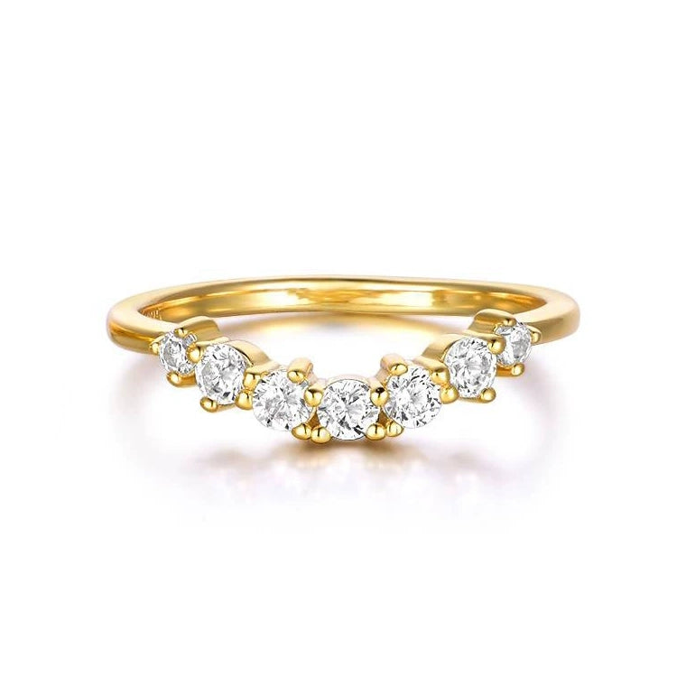 Aqua Green Moissanite 2Pcs Set Ring