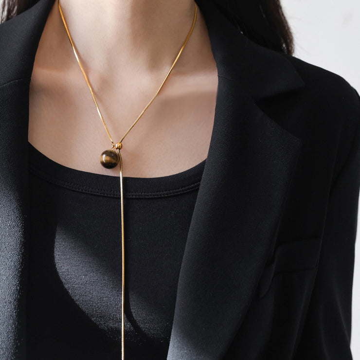Hypoallergenic Tiger-Eye Stone Necklace