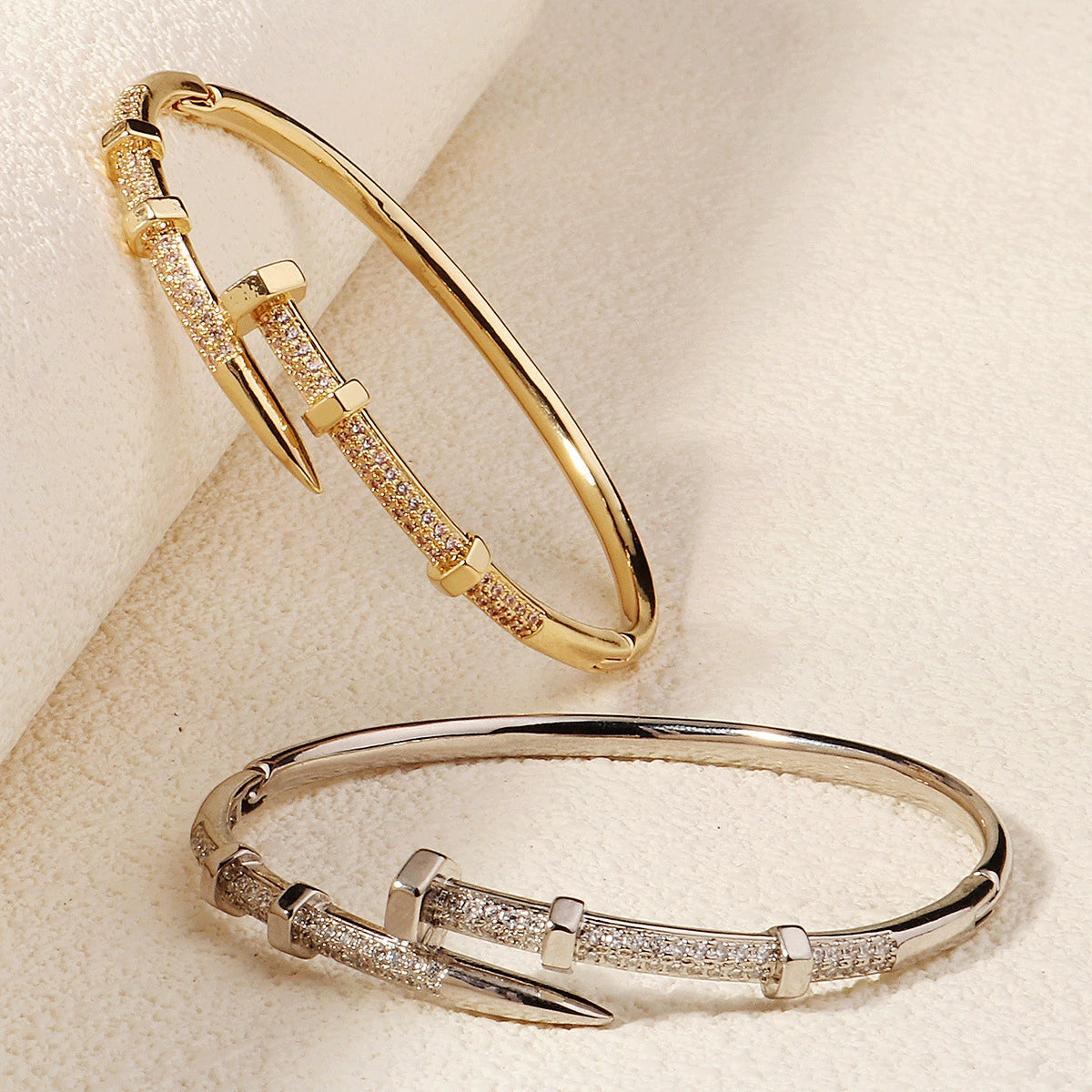 Nail-Shaped Open Cuff Bracelet