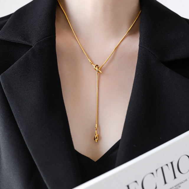 Knot Hypoallergenic Lariat Necklace