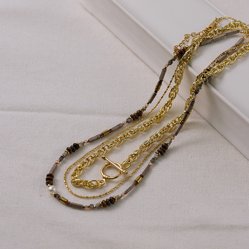 Maillard Style Natural Stone Necklace Set