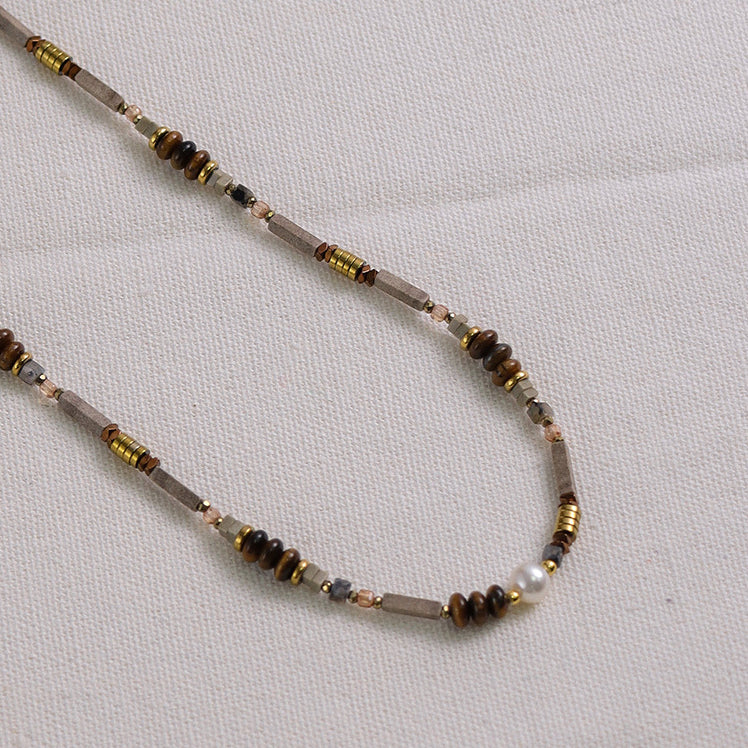 Maillard Style Natural Stone Necklace Set
