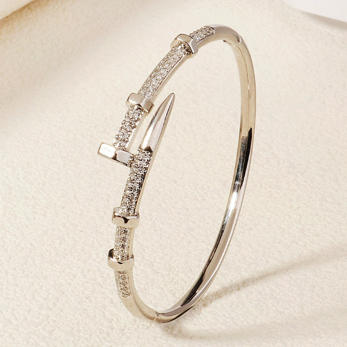 Nail-Shaped Open Cuff Bracelet