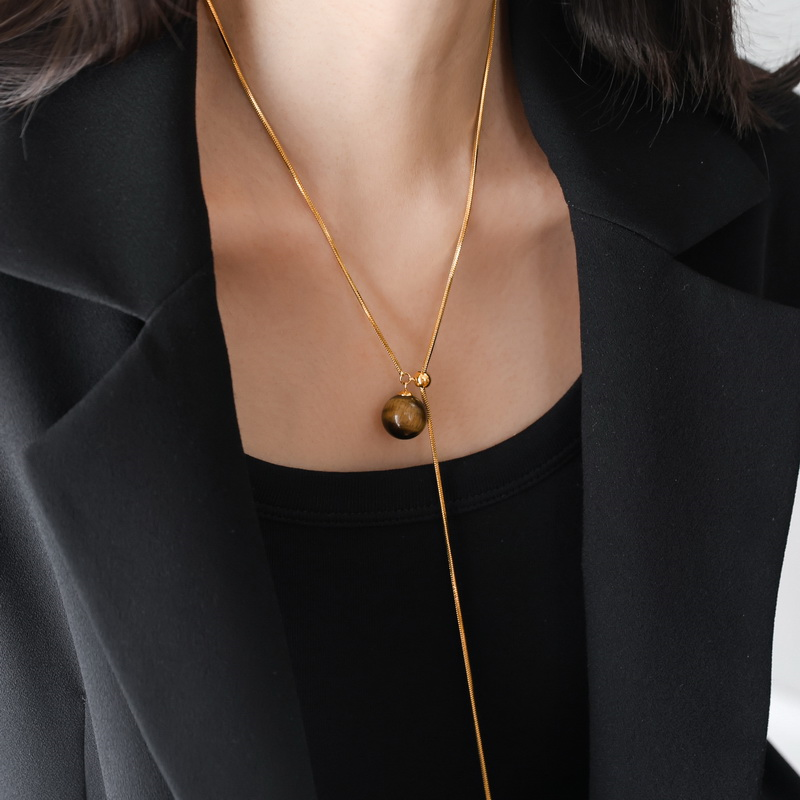 Hypoallergenic Tiger-Eye Stone Necklace