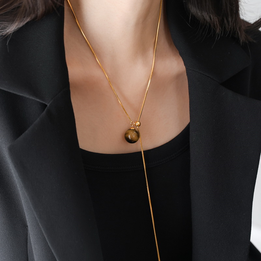 Hypoallergenic Tiger-Eye Stone Necklace