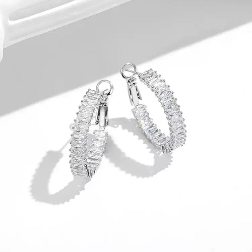C-Hoop CZ Earrings