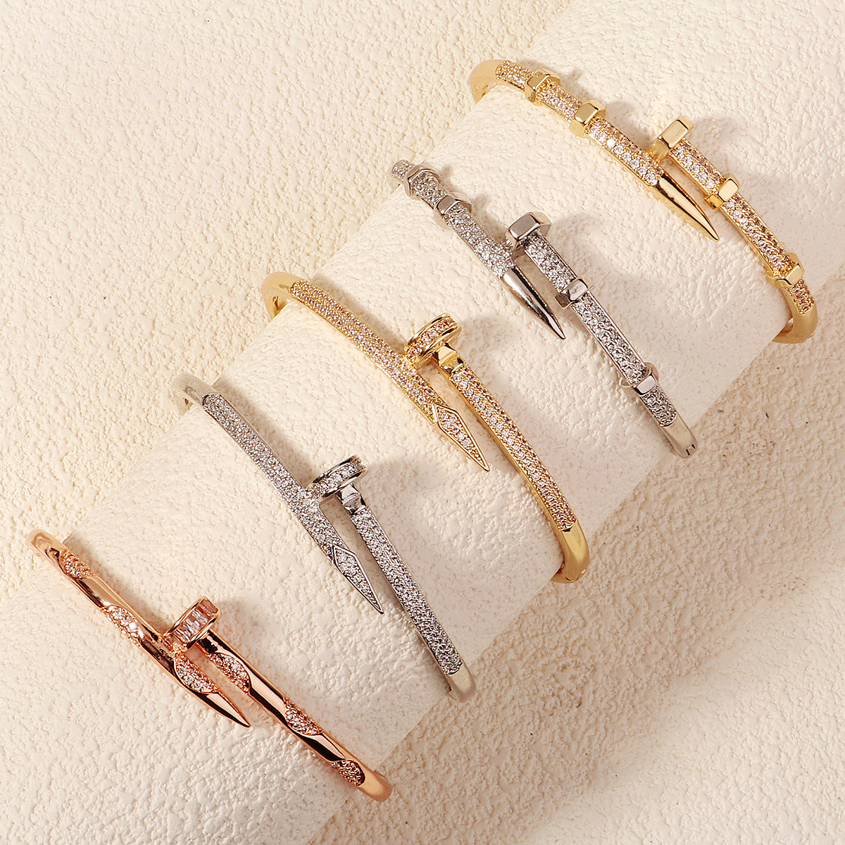Nail-Shaped Open Cuff Bracelet