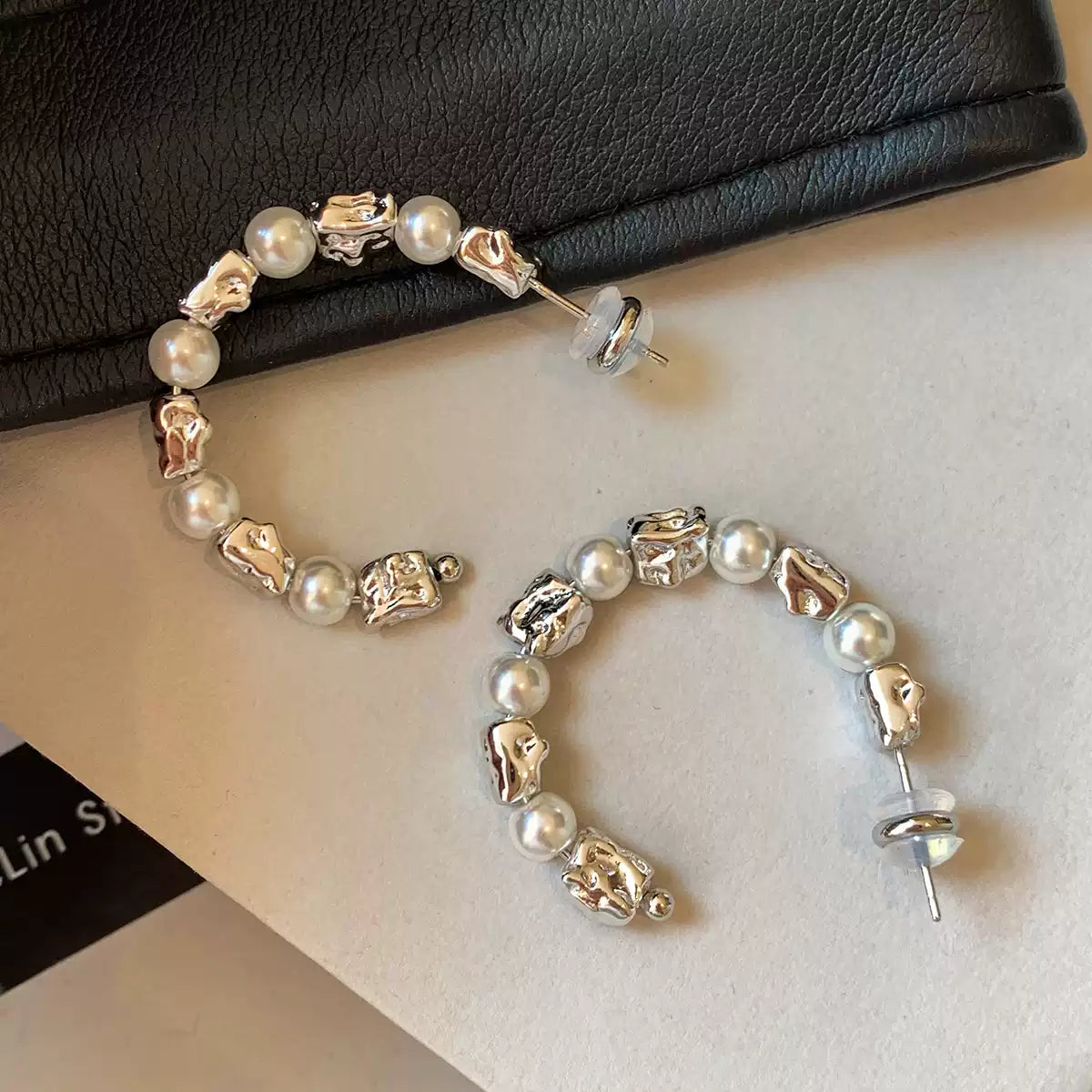 Irregular Textured Pearl Earrings