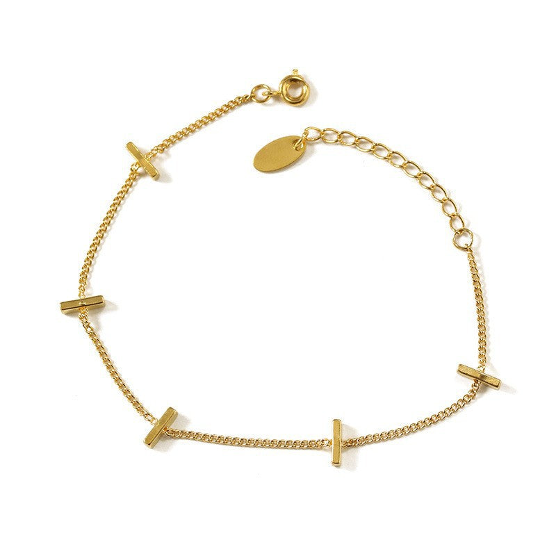 Gold Plated Copper Bracelet with Bar Accents