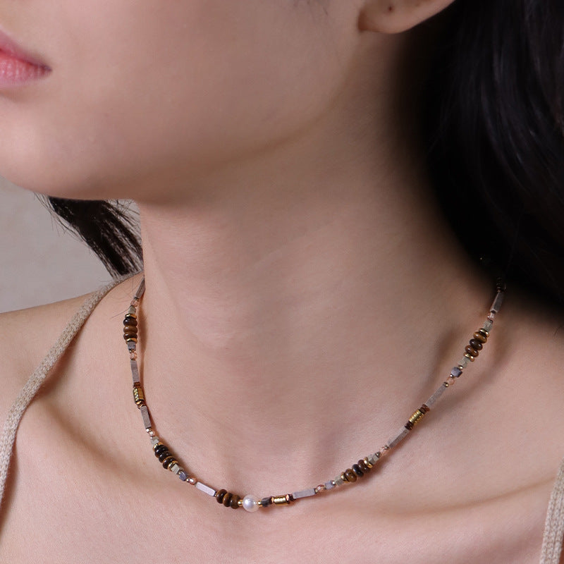 Maillard Style Natural Stone Necklace Set
