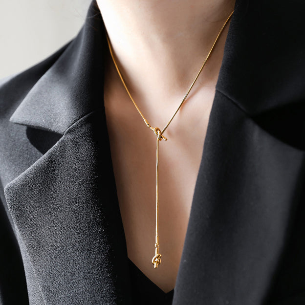 Knot Hypoallergenic Lariat Necklace