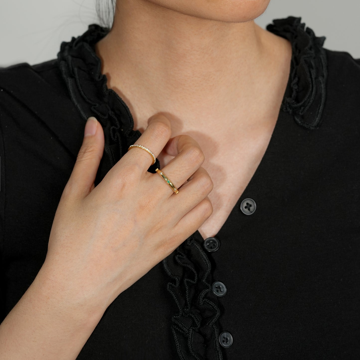 Zircon Rings 2Pcs