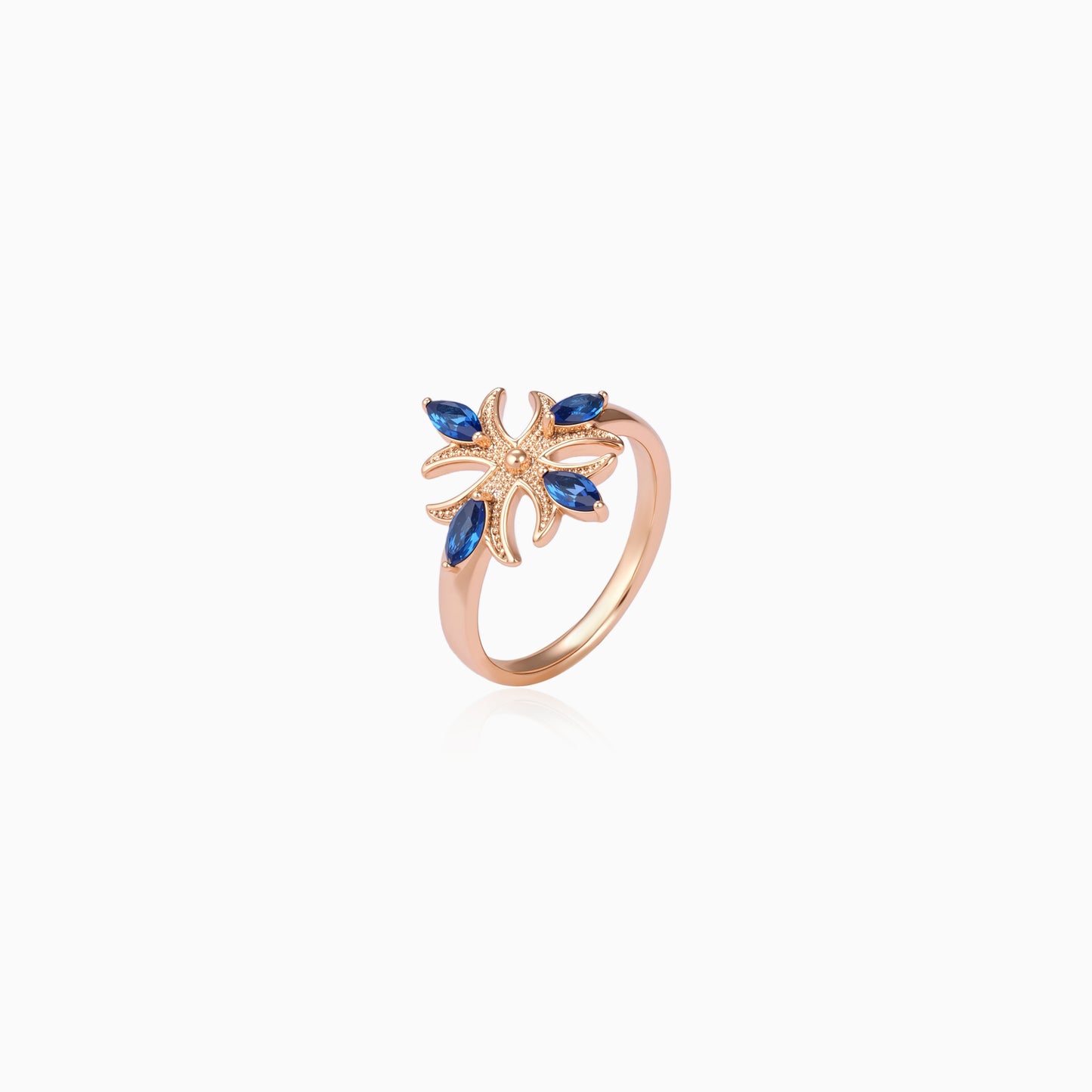 Radiant Blue Petal Ring