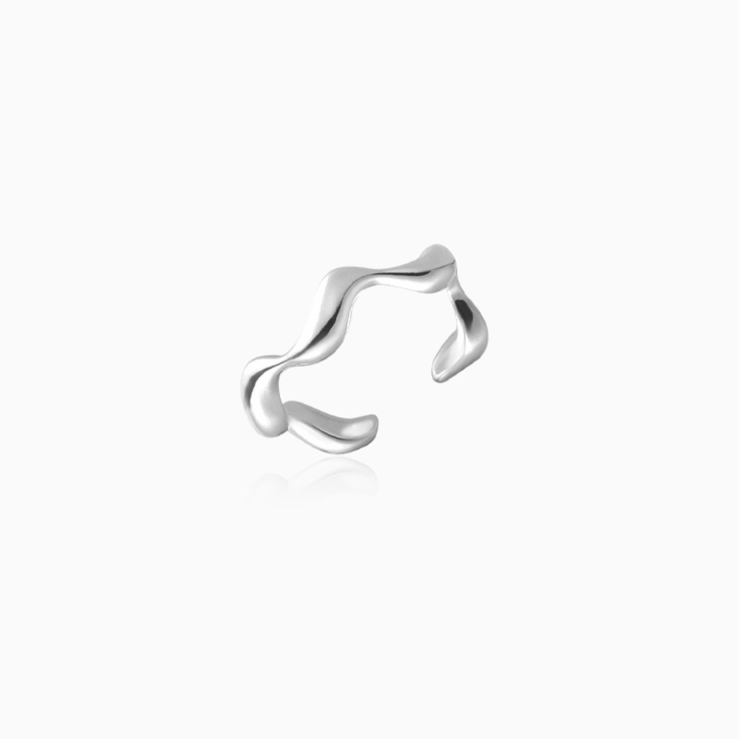 Wave Curve Silver Ring