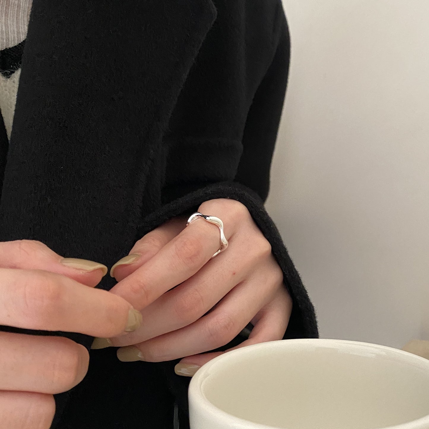 Wave Curve Silver Ring