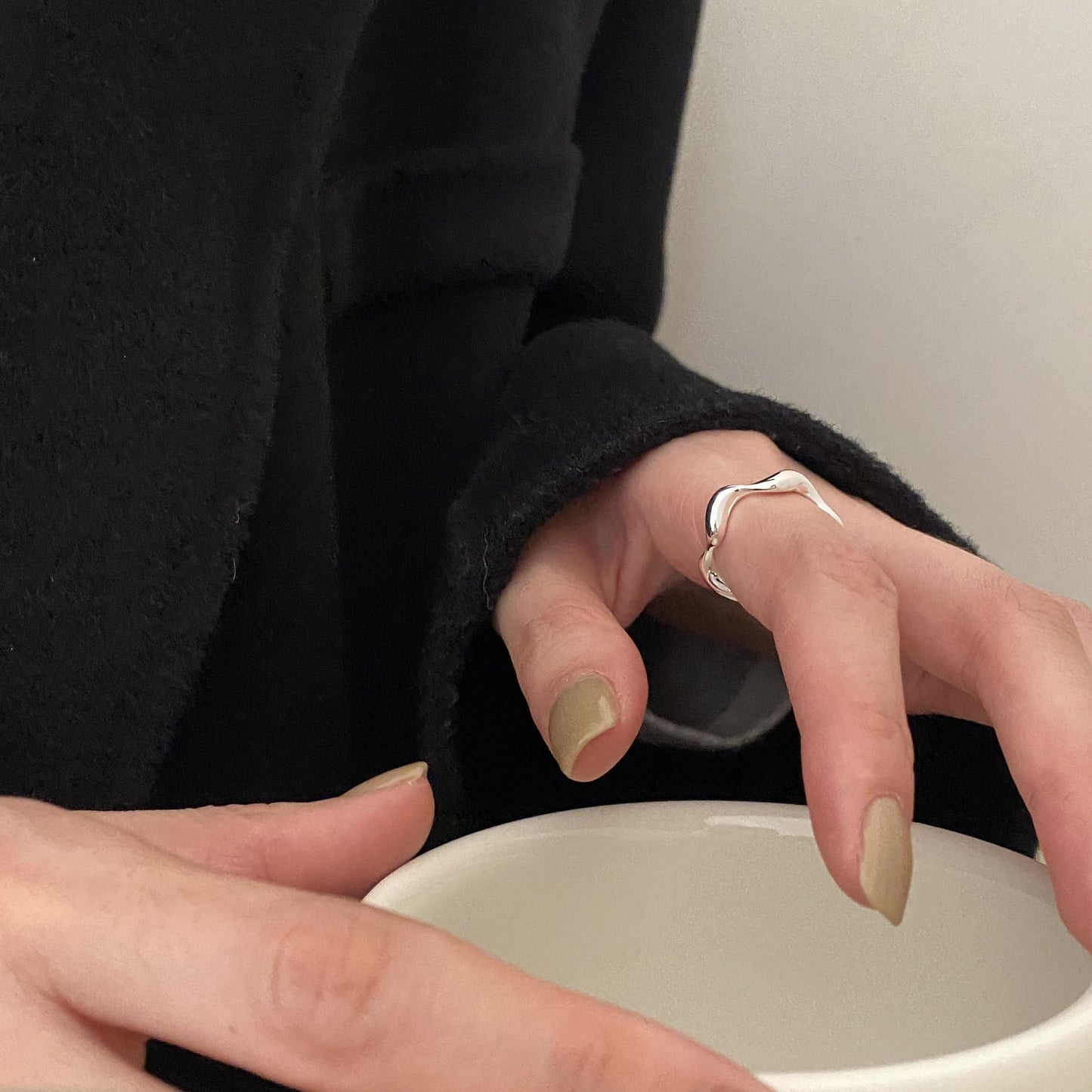 Wave Curve Silver Ring