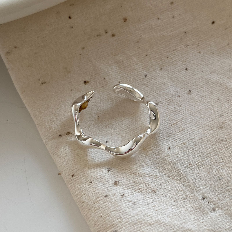 Wave Curve Silver Ring