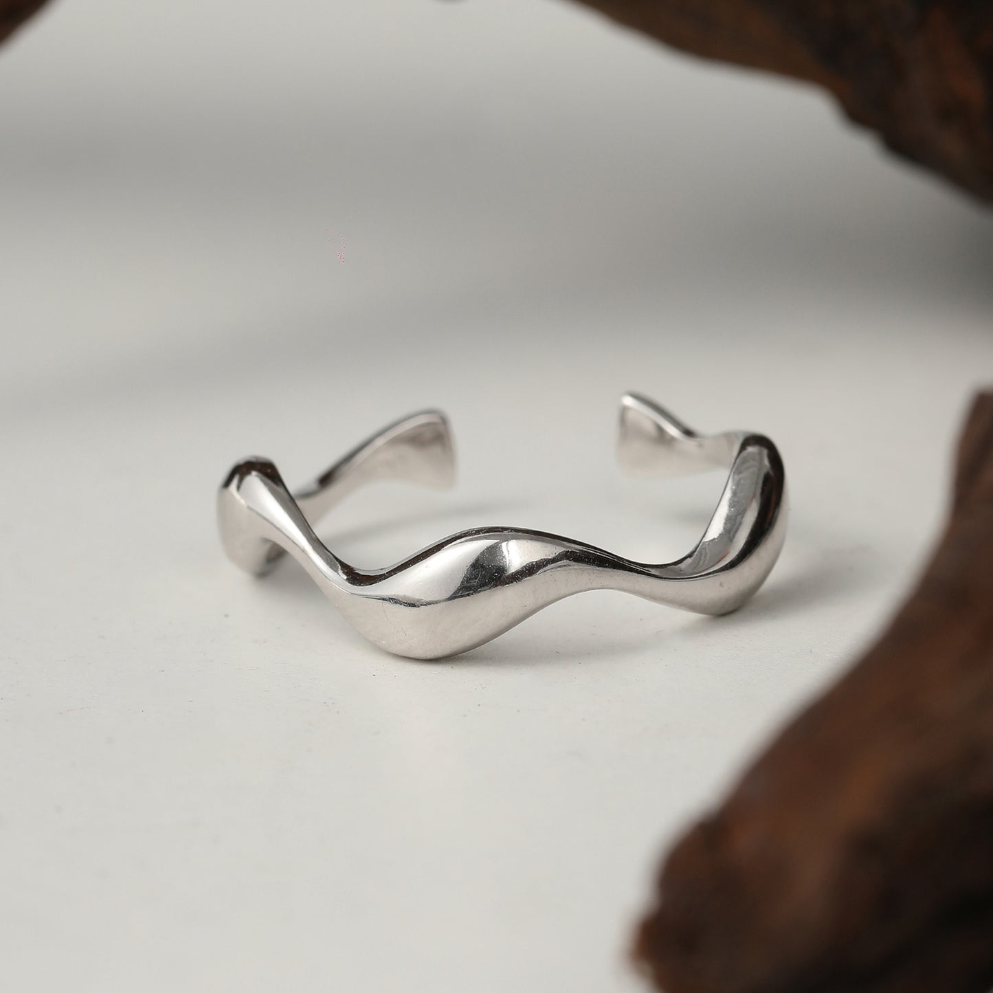Wave Curve Silver Ring