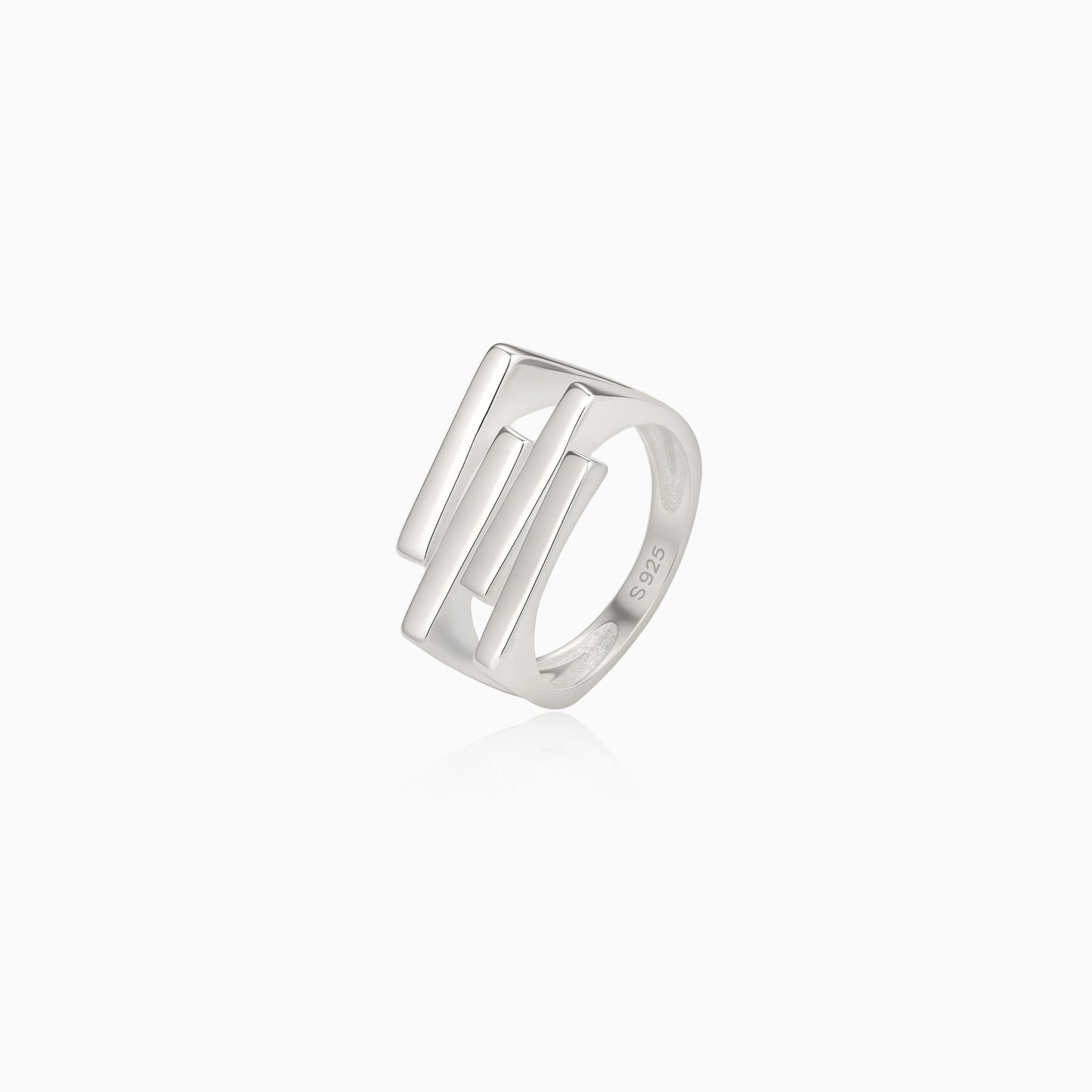 Layered Adjustable Bars Ring