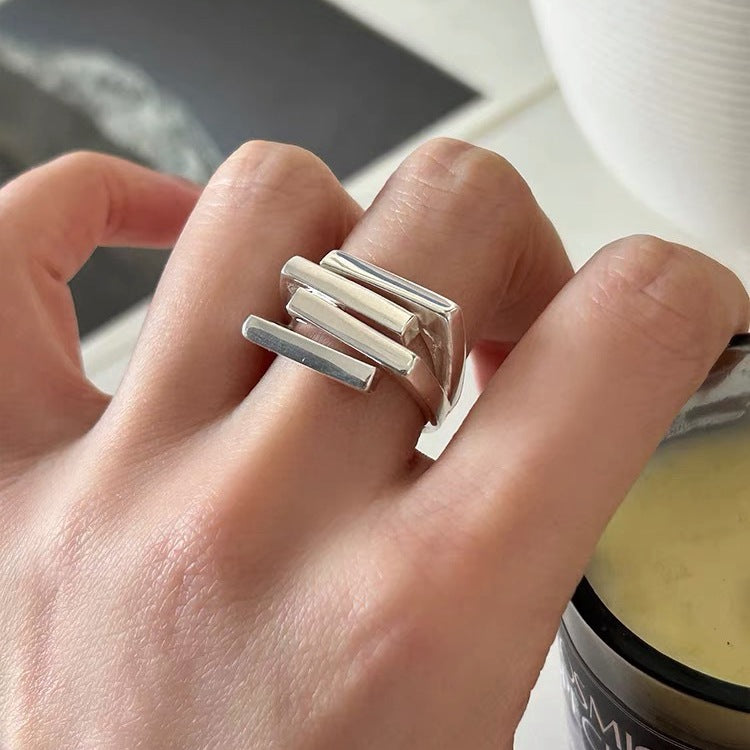 Layered Adjustable Bars Ring