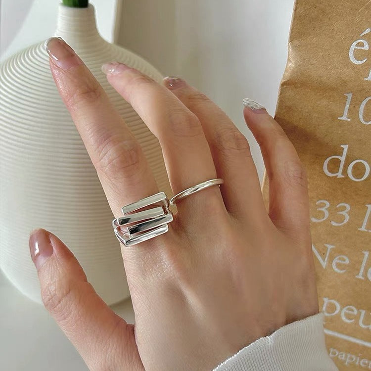 Layered Adjustable Bars Ring