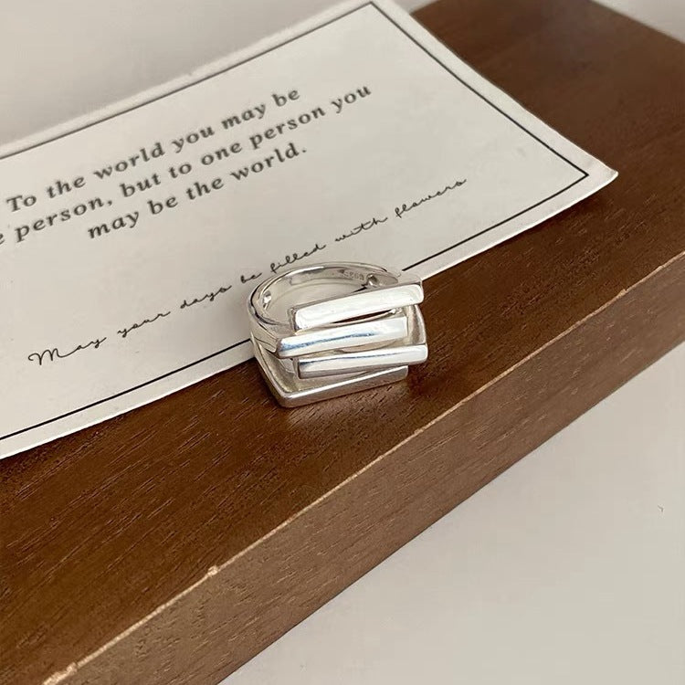 Layered Adjustable Bars Ring