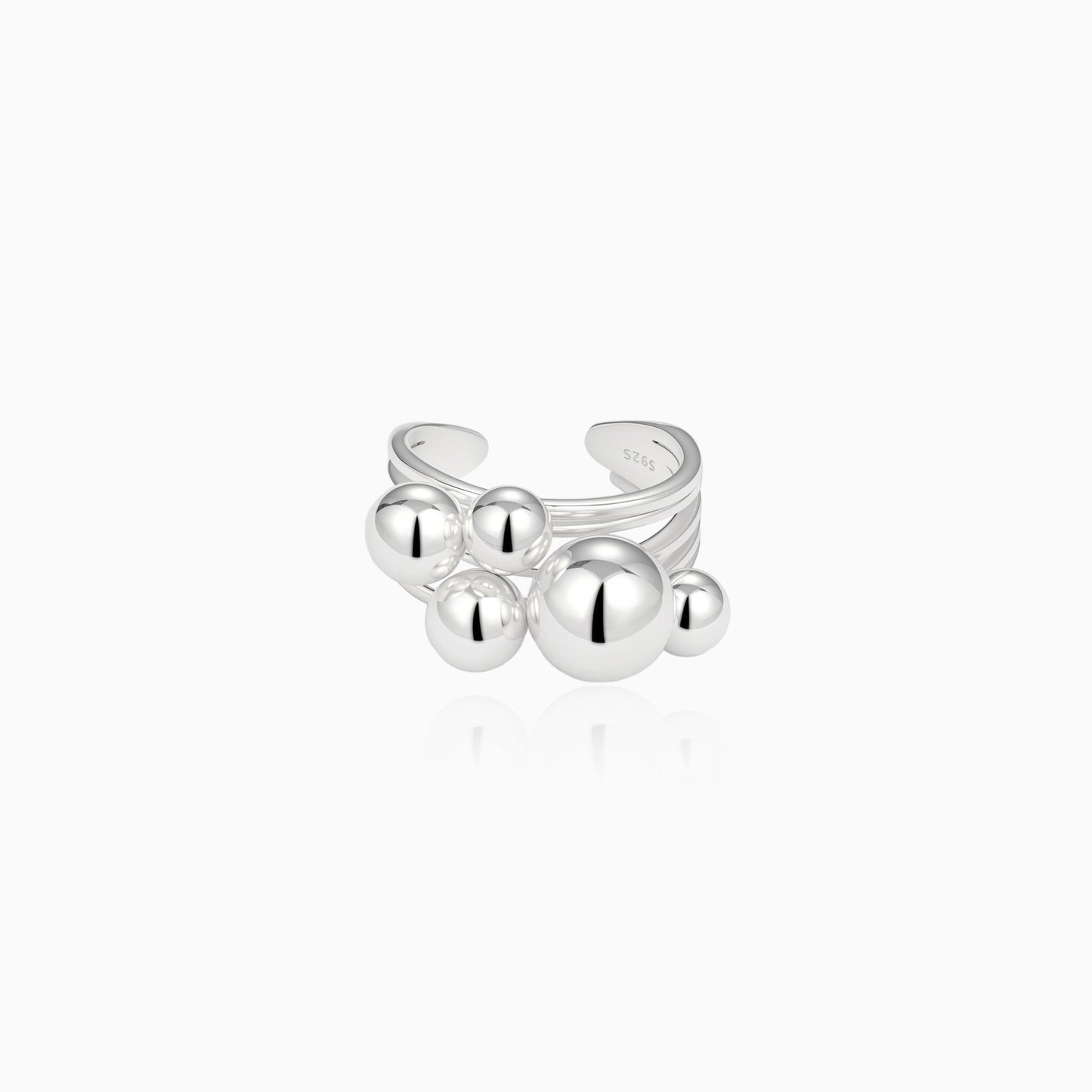 Cluster Silver Bubble Ring