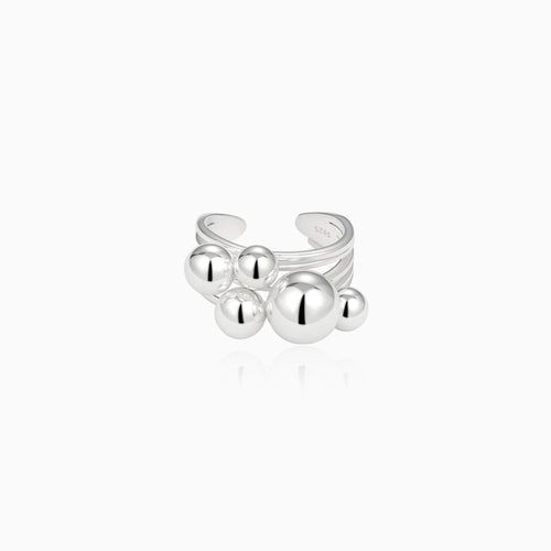 Cluster Silver Bubble Ring