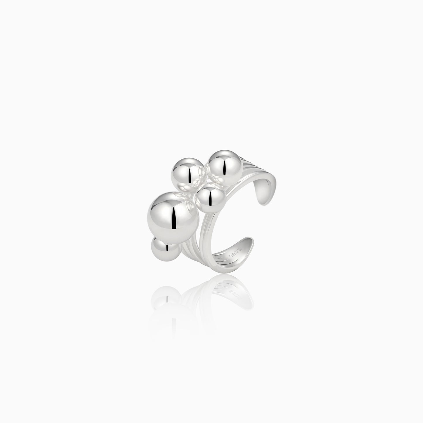 Cluster Silver Bubble Ring