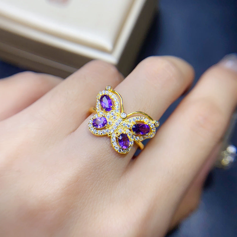 Butterfly Bloom Amethyst Ring