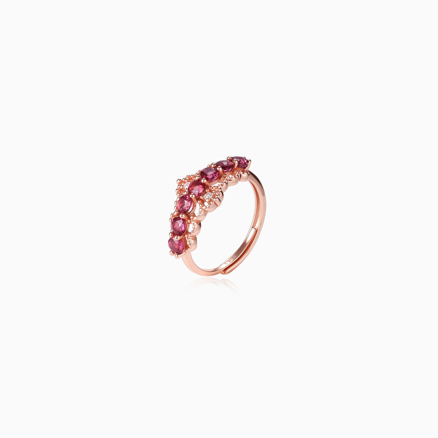 Stack Linear Cluster Garnet Ring