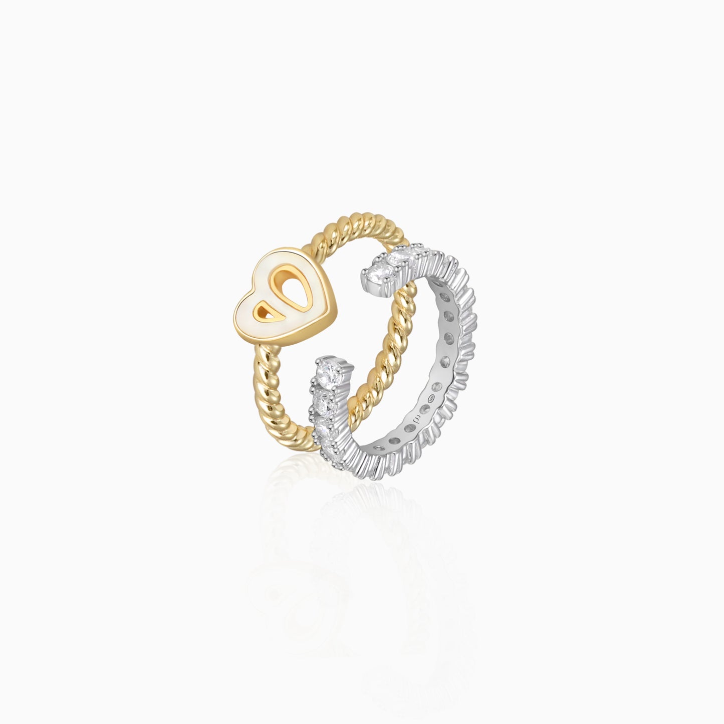 Heart Stacking Rings 2Pcs
