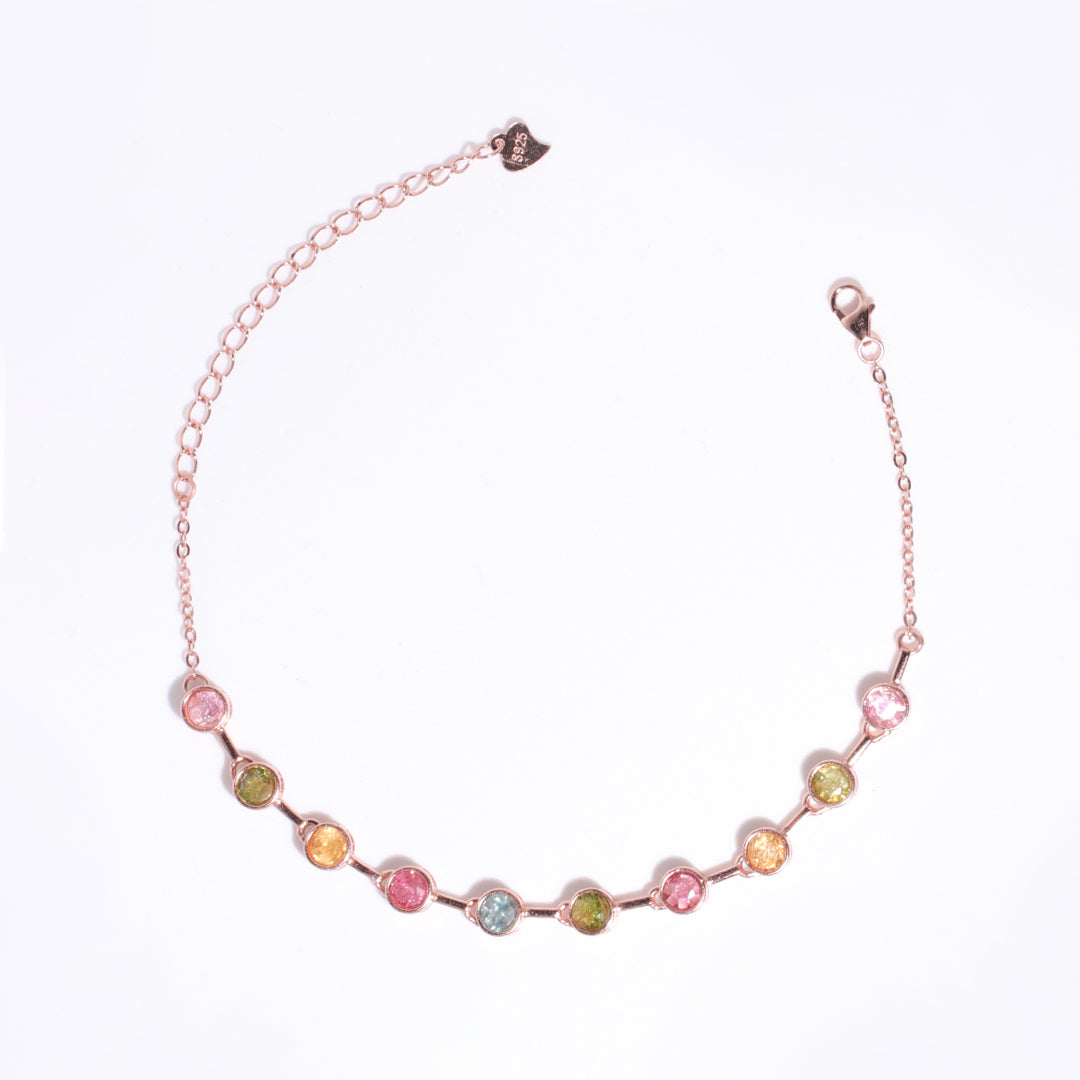 Rainbow Circular Tourmaline Bracelet