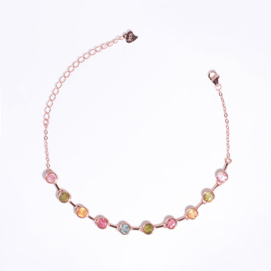 Rainbow Circular Tourmaline Bracelet