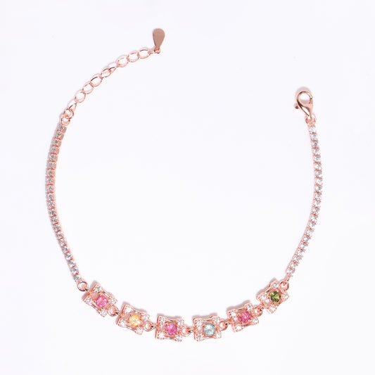 Square Round Tourmaline Bracelet