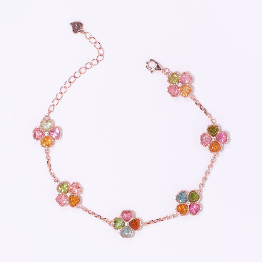 Heart Four-leaf Tourmaline Bracelet