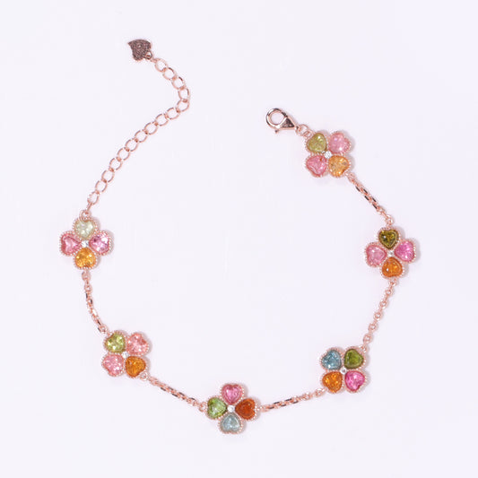 Heart Four-leaf Tourmaline Bracelet