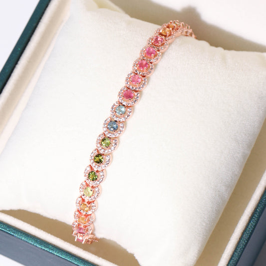Galaxy Irregular Circle Tourmaline Bracelet