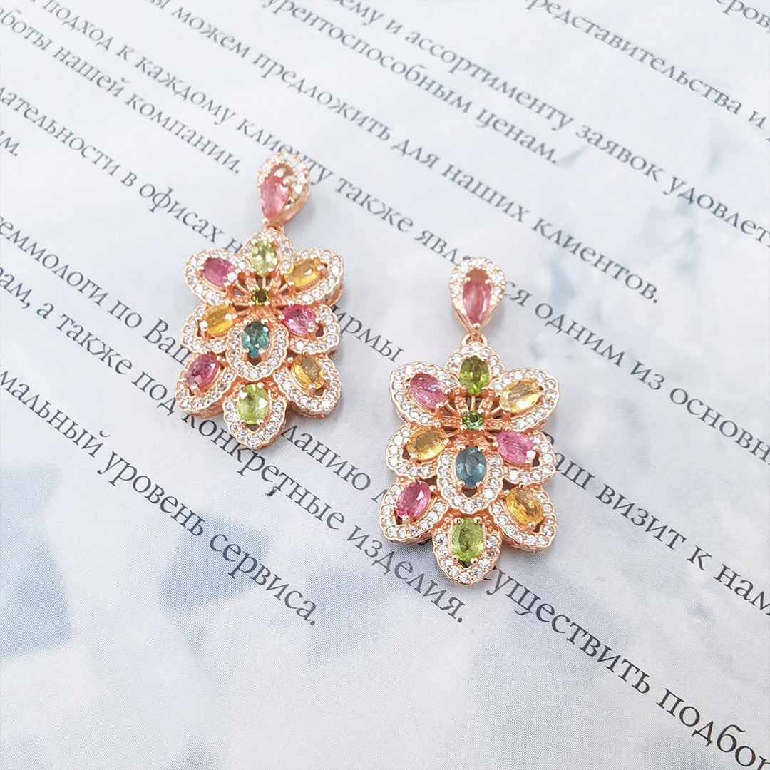 Multi-Color Gypsohila Tourmaline Pendant