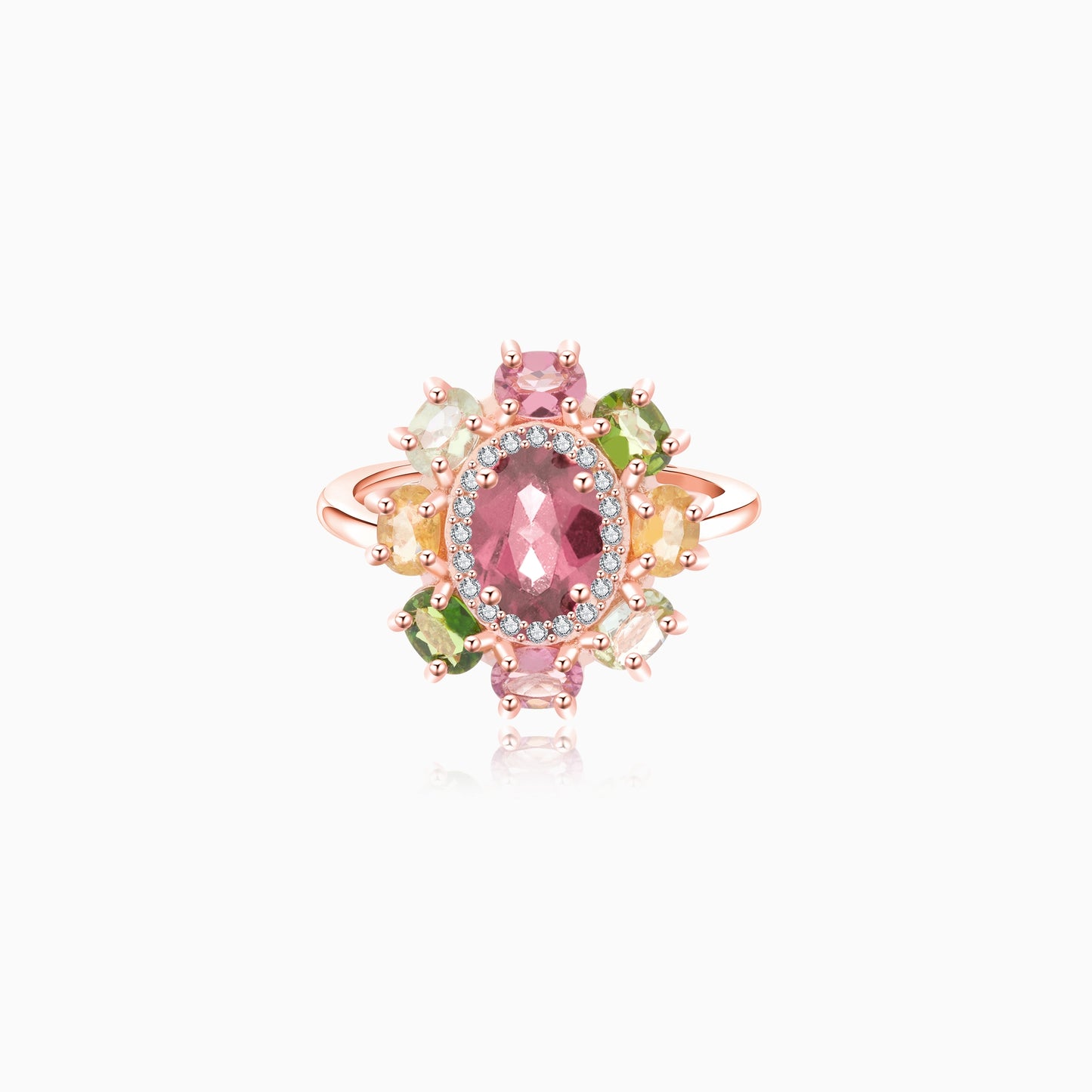 Multi-Color Gypsohila Tourmaline Ring