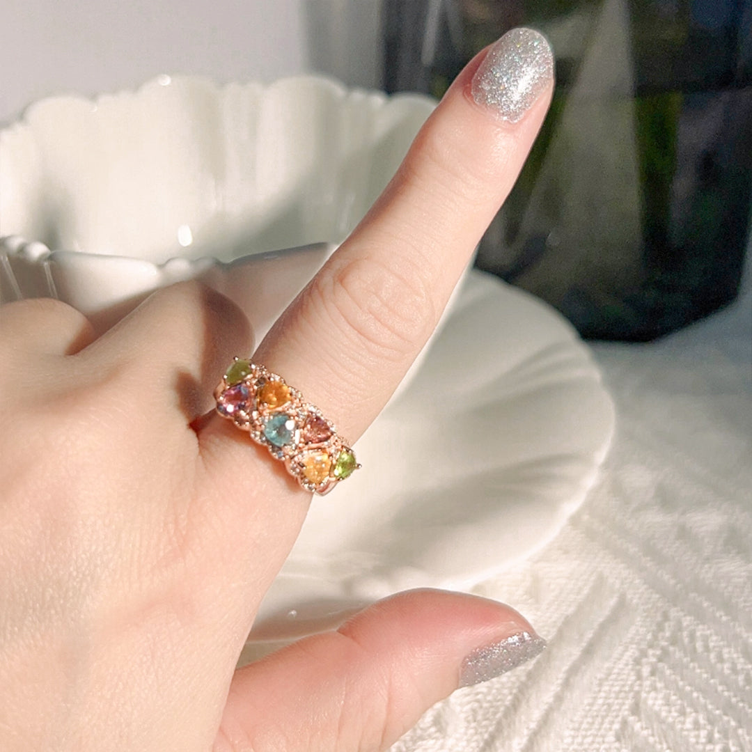 Multi-Color Galaxy Tourmaline Ring