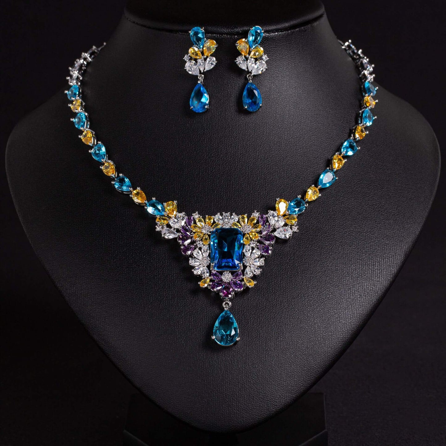 Royal Blue Statement Earrings