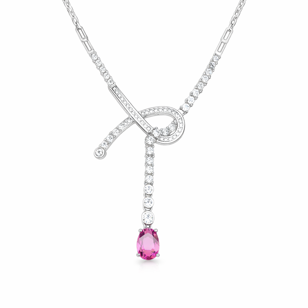 Stacked Cross Topaz Tourmaline Necklace