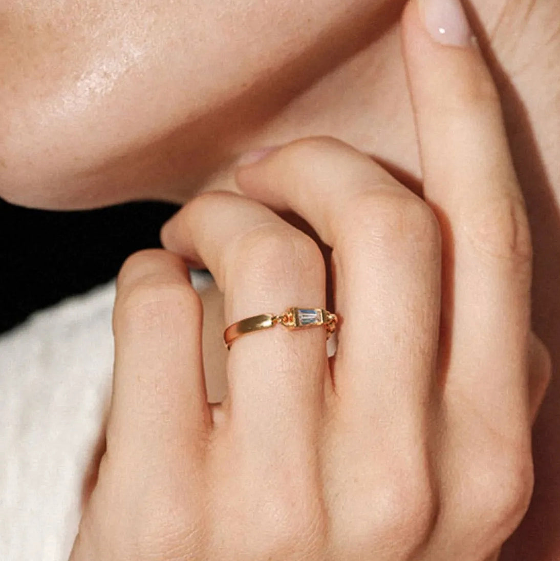Baugette Cut Moissanite Ring